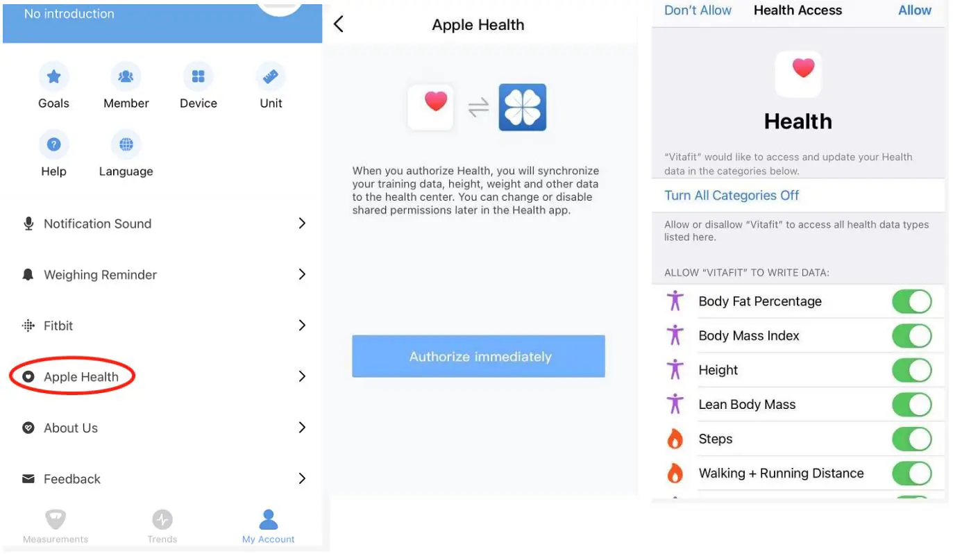 Shenzhen Shine Industrial VT730U Smart Body Weight Scale User Guide - Connecting with Other Fitness Apps 2