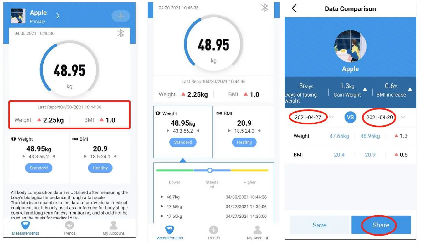 Shenzhen Shine Industrial VT730U Smart Body Weight Scale User Guide - Viewing Reports
