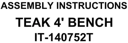 cambring Teak 4' Bench User Manual