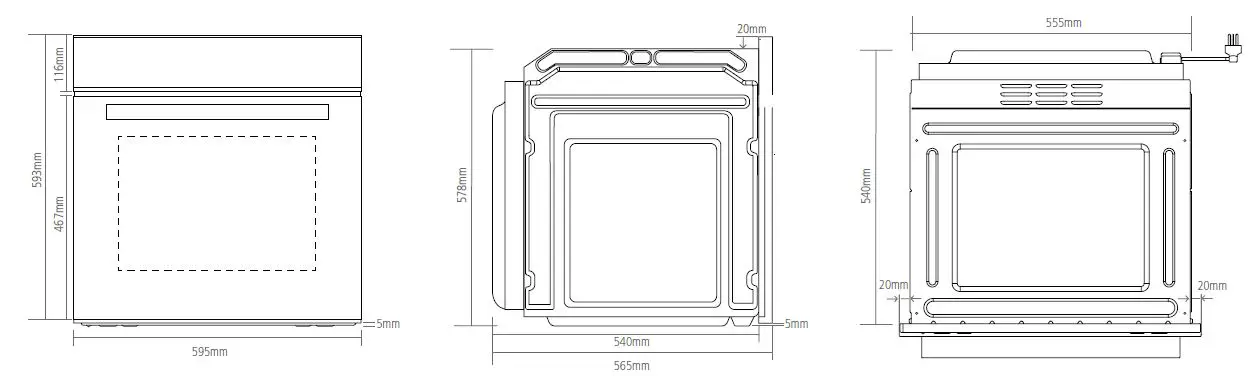 OVEN DIMENSIONS