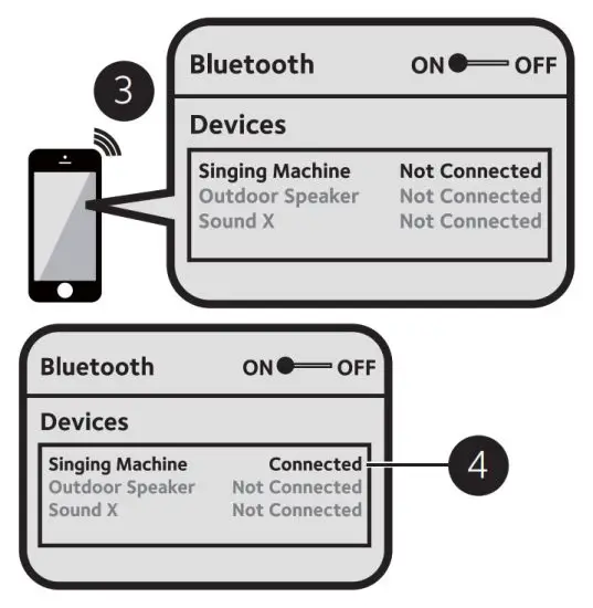 singing machine - Press and hold