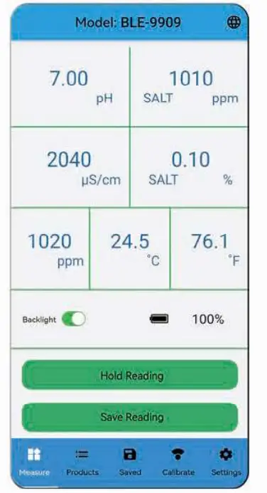 YINMIK BLE 9909 Bluetooth 5 in 1 Water Quality Tester - app 2