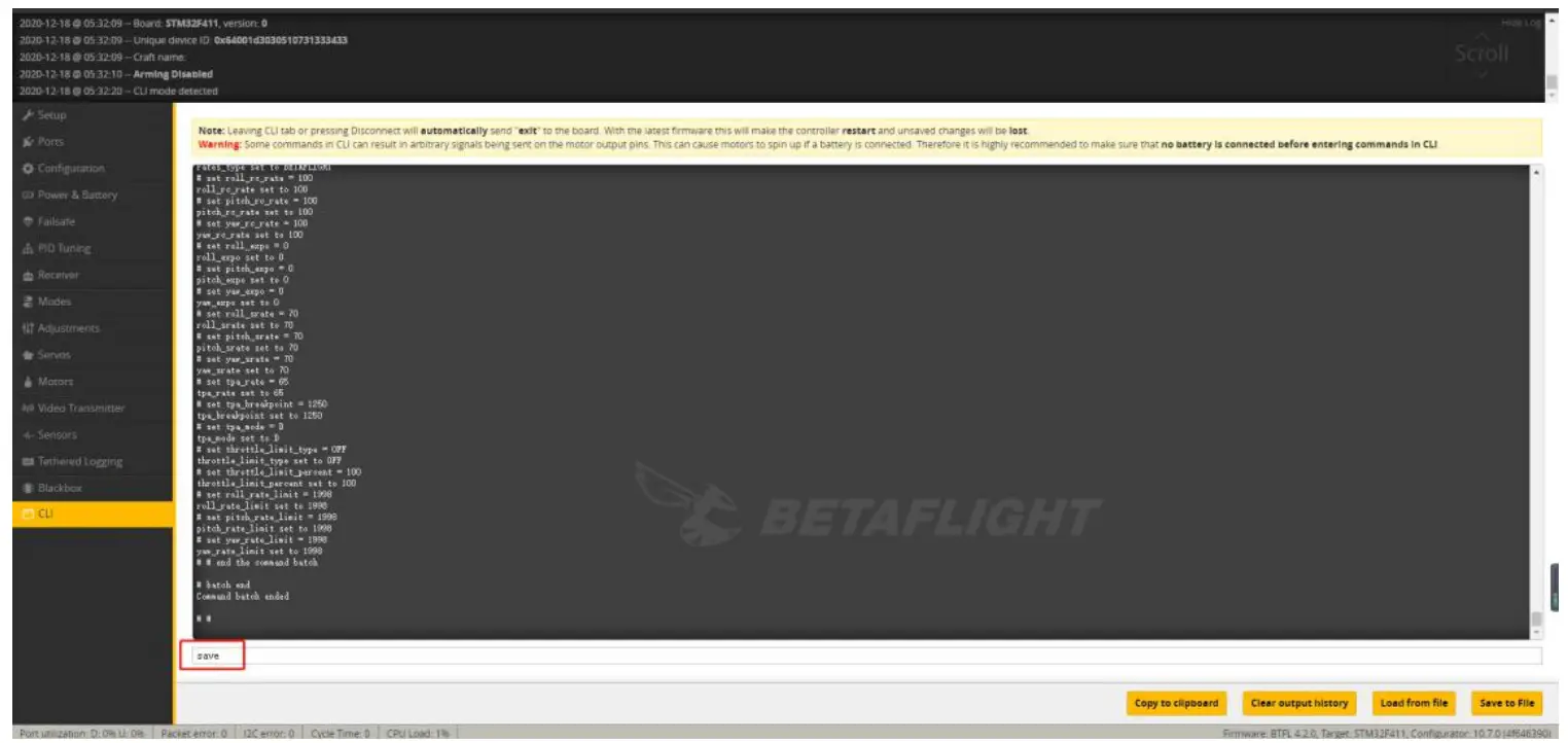 FLYWOO Firefly 1S Nano Baby Quad - If the command is not restarted after writing the command