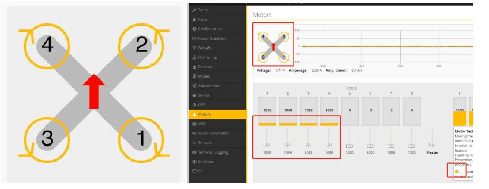 FLYWOO Firefly 1S Nano Baby Quad - Motor test