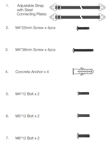 crest CS1F TV Safety Strap - figure 1