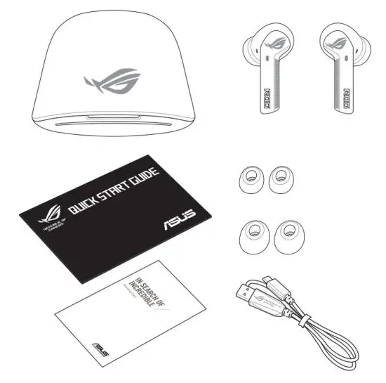 ASUS ROG CETRA True Wireless Earbuds - Package contents