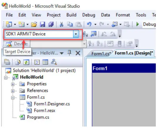 Deploy project to Device Figure 1