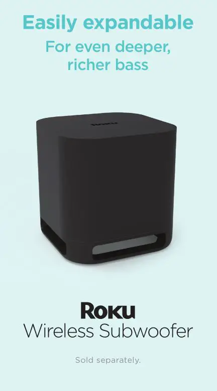 Roku Smart Soundbar - Wireless Subwoofer