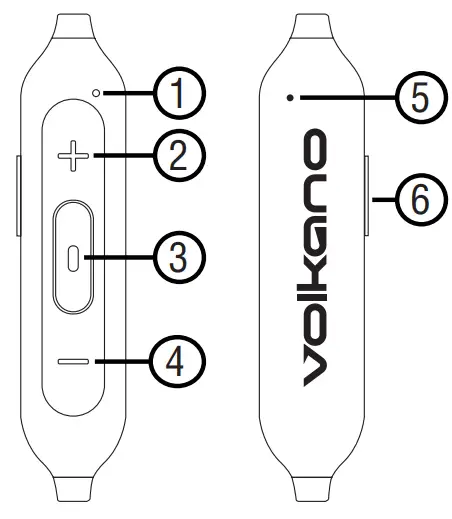 volkano Bluetooth Earphones with MIC ED Indicator Light