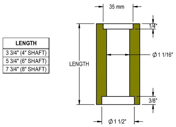 WOODCRAFT 77E56 Ceramic Hand Crank Salt Pepper Mill Grinder Kit - dimension
