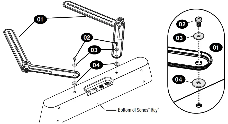 sanus WSSAFM1-B2 SOUNDBAR MOUNT DESIGNED FOR Sonos Ray - Fig 9