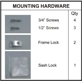 EMERSON Window Air Conditioner Owner’s Manual - Mounting Hardware