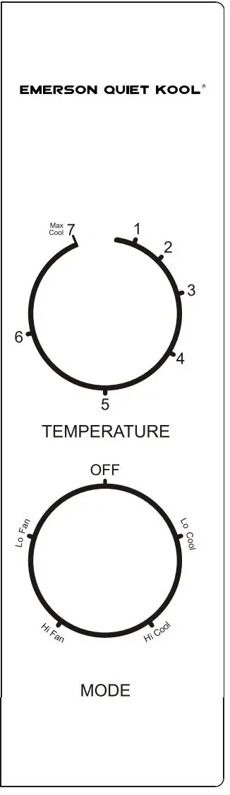 EMERSON Window Air Conditioner Owner’s Manual - Using Your Air Conditioner Manual Control Panel
