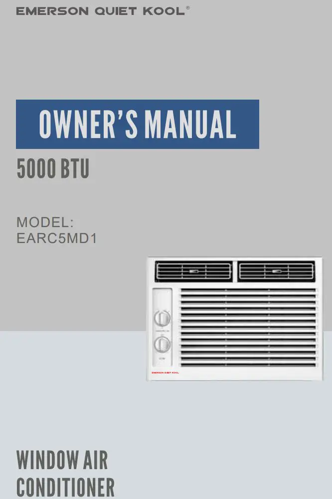 EMERSON Window Air Conditioner Owner’s Manual