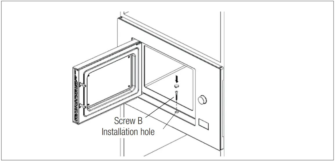 beko MGB 25332 BG 60cm Microwave Oven - Installation hole