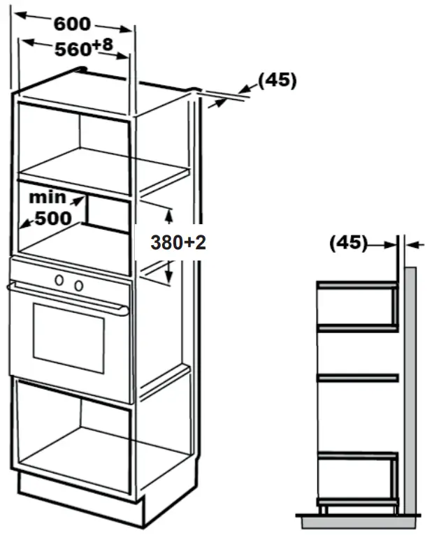 beko MGB 25332 BG 60cm Microwave Oven - Installation