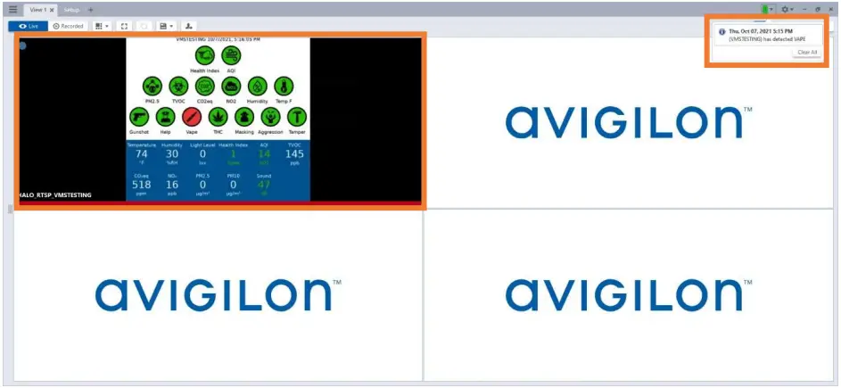 aVIGILON Halo Smart Sensor Video Management Software 31