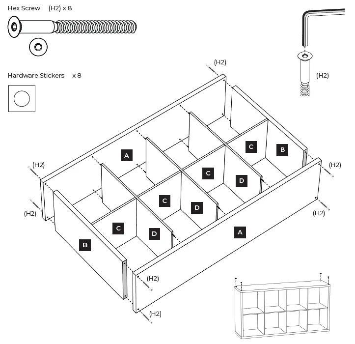 CLOSETMAID 4583 8-Cube Storage Organizer 12