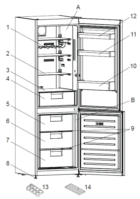 Continental Edison CEFC291NFWP Bottom Freezer Refrigerator 3