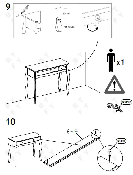 VonHaus-4000006-Grey 1-Drawer-Dressing-Table-fif-8