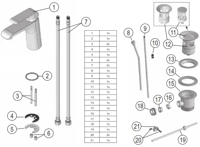 RAVAK Flat FL 013.00 Washbasin Tap - 1