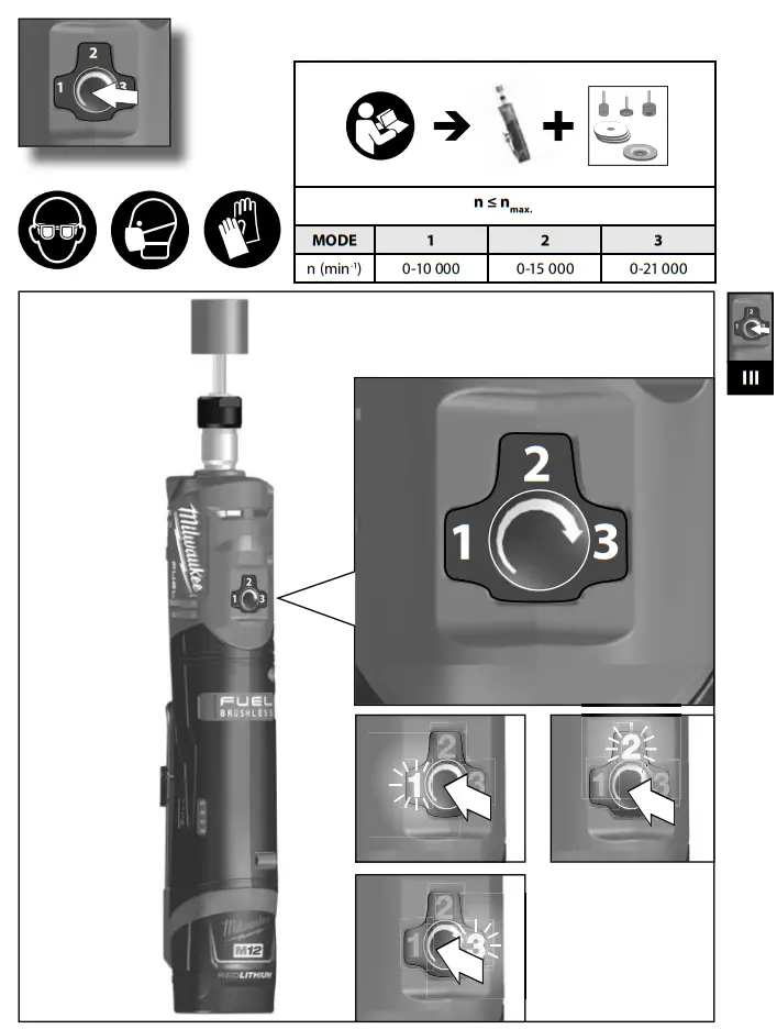 milwaukee M12 FDGS Fuel Straight Die Grinder -fig6