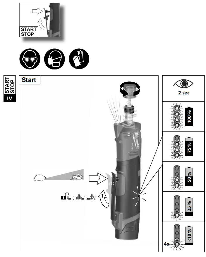 milwaukee M12 FDGS Fuel Straight Die Grinder -fig7
