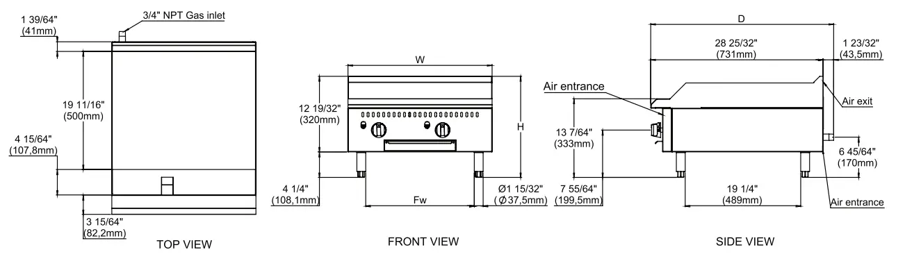 AVANTCO 177CAG Series Chef Series CAG-15-TG 15 Countertop Gas Griddle - fig 13