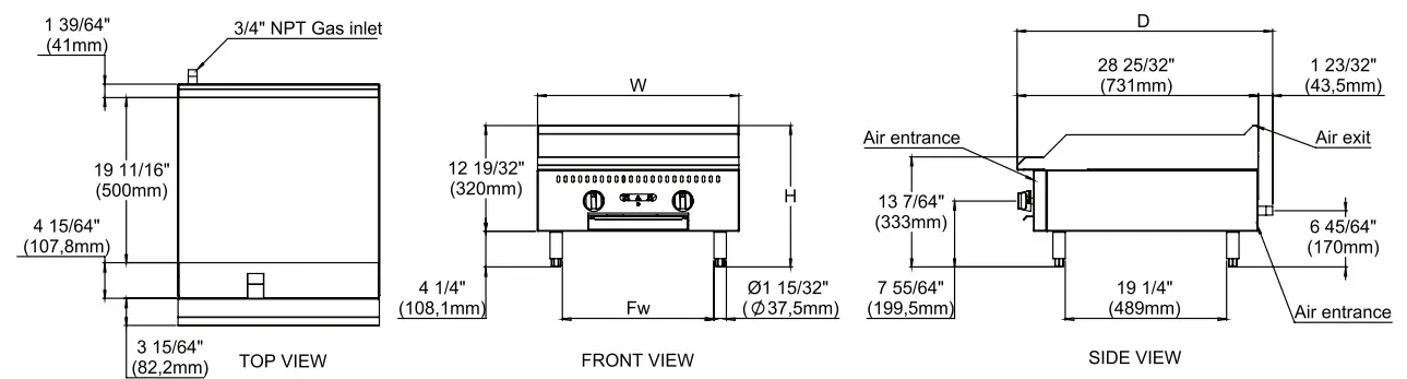 AVANTCO 177CAG Series Chef Series CAG-15-TG 15 Countertop Gas Griddle - fig 14