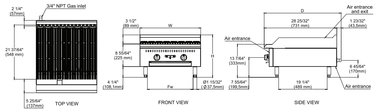 AVANTCO 177CAG Series Chef Series CAG-15-TG 15 Countertop Gas Griddle - fig 15