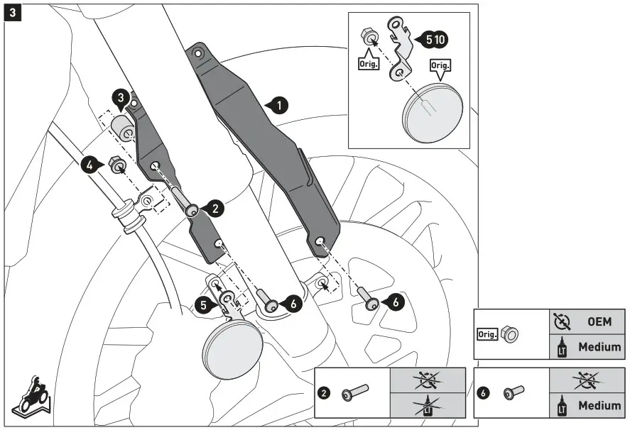 SW MOTECH KFS 01 979 10000S Fender Kit Silver Honda - Product Overview 4