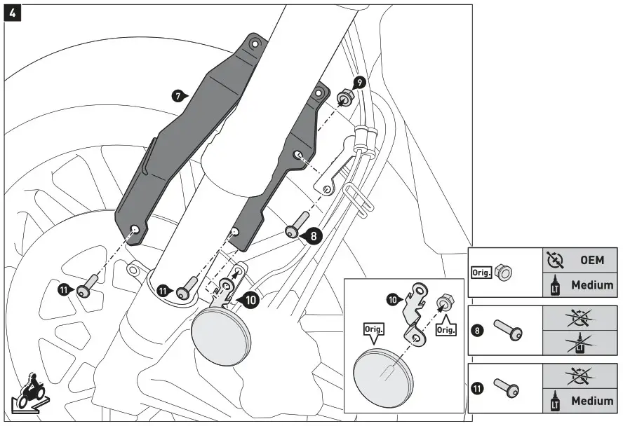 SW MOTECH KFS 01 979 10000S Fender Kit Silver Honda - Product Overview 5