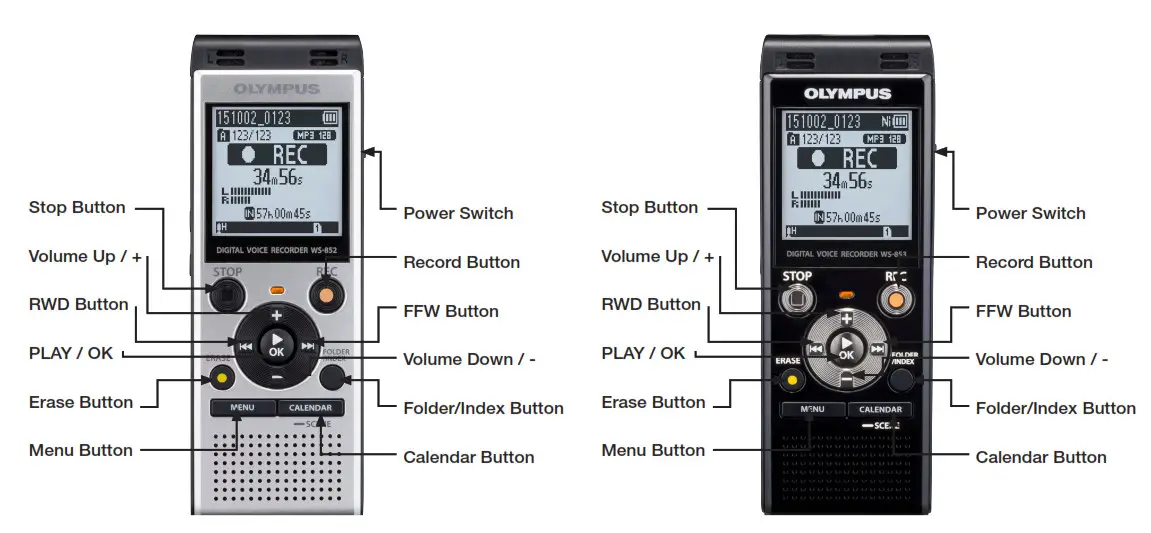 OLYMPUS WS-852 & WS-853 Voice Recorder