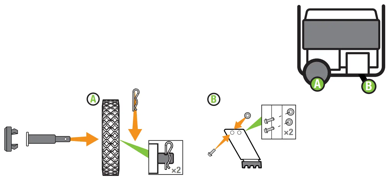 CHAMPION 201110 9200W Electric Start Generator - Attach wheel kit