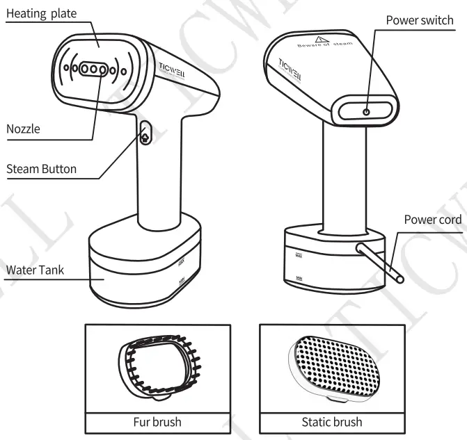 TICWELL-E10-Handheld-Steamer-for-Clothes-fig-1
