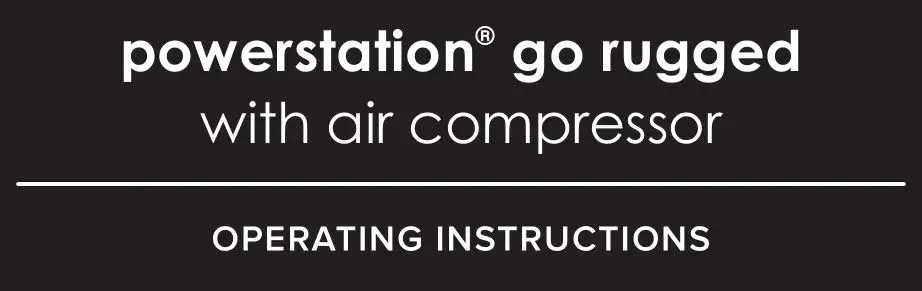 mophie MPSGRGD-AIR55500 Powerstation Go Rugged with Air Compressor Instruction Manual