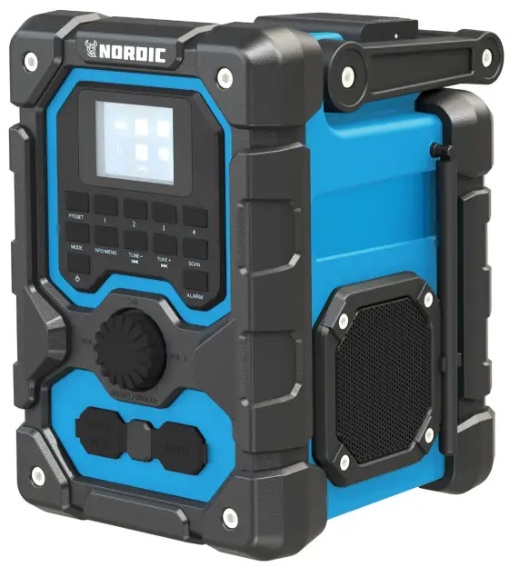 NORDIC JR-L0218D 18v Li-ion Cordless Jobsite 2-speaker Radio -