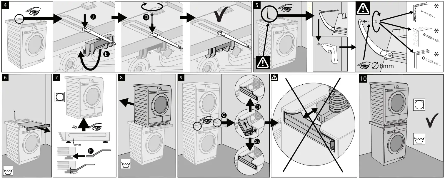 Electrolux SKP11GW3 Washing Machine and Dryer Stacking Kit-fig6