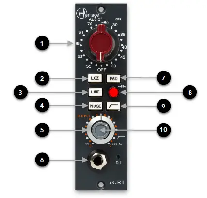 Heritage Audio 73 JR II Mono Mic-Line Preamp 1