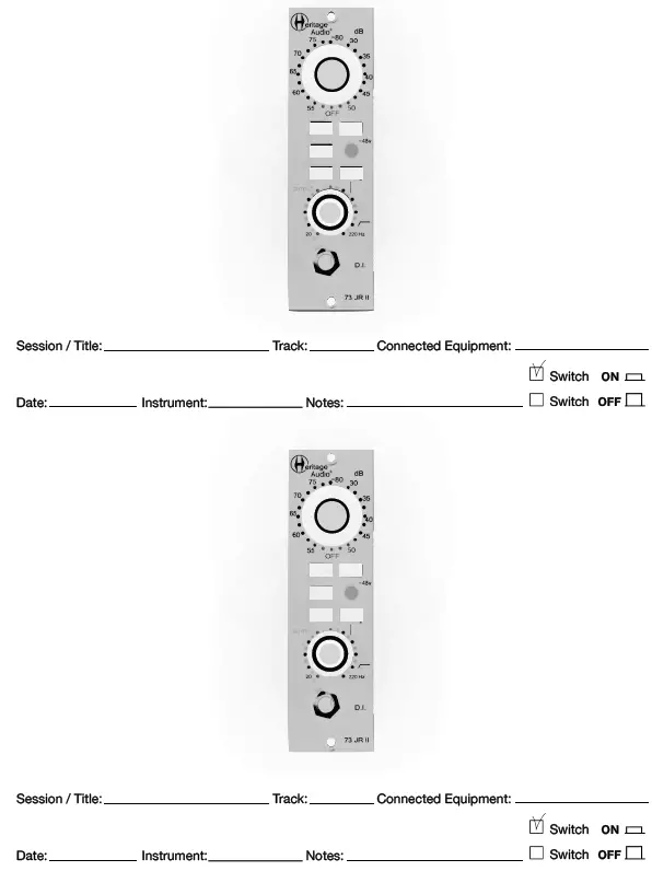 Heritage Audio 73 JR II Mono Mic-Line Preamp 9