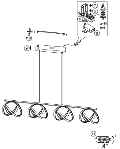 Paul-Neuhaus-836734-Loop-LED-Pendant-Light-Instruction-FIG-3