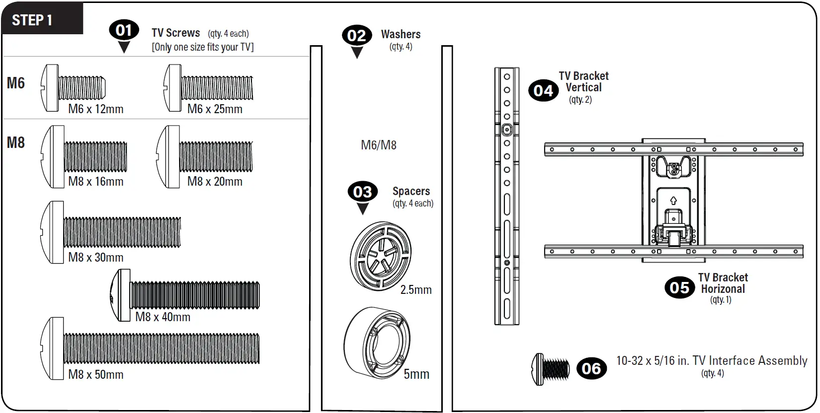 SANUS VLFS820-B2 TV Bracket Wall Mount 24