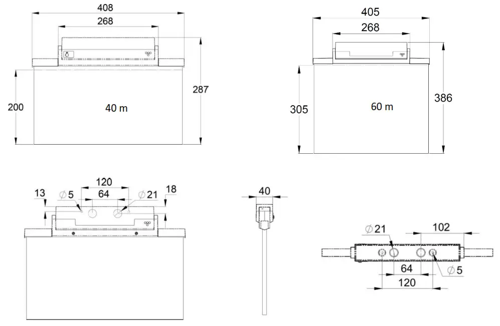 TEKNOWARE TWT S81 29 Emergency Light - DIMENSIONS