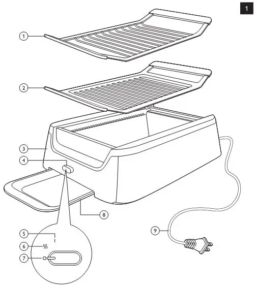 Philips Indoor Grill HD6372, HD6371, HD6370 - Fig. 1