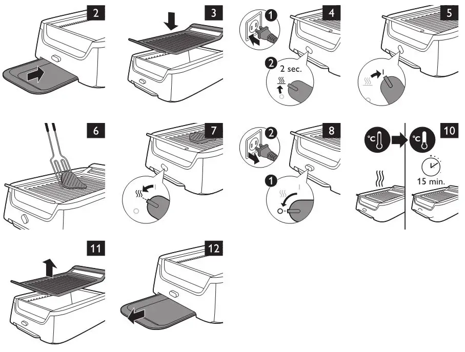 Philips Indoor Grill HD6372, HD6371, HD6370 - Fig. 2-12