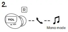 TCL SOCL500TWS Wireless Earbuds with Pumping Base User Guide - The right earbud can talk normally