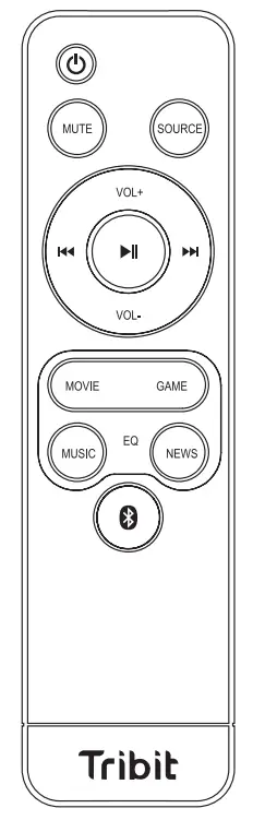 Tribit BTS60 Soundbar Speaker 21 Channel Soundbar - Remote control