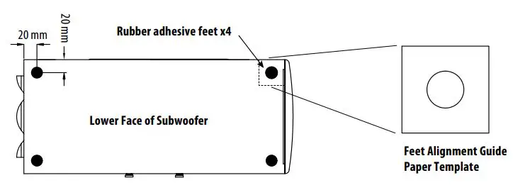 TANNOY SAT 3 Surface Mount Satellite Loudspeaker for Commercial Applications User Guide - Four self-adhesive rubber feet are provided
