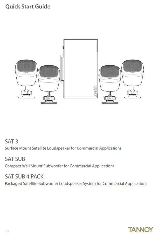 TANNOY SAT 3 Surface Mount Satellite Loudspeaker for Commercial Applications User Guide