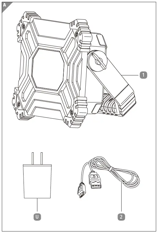 WORKZONE RCUS 1464865 Rechargeable Led Work Light fig 1